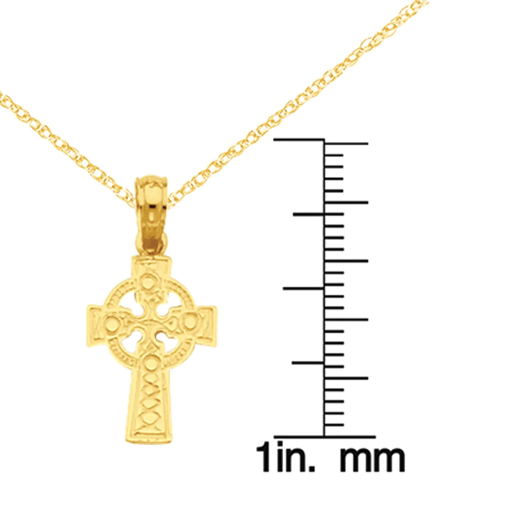 14 Karat Yellow Gold Celtic Cross Pendant with 18-inch Chain W69870