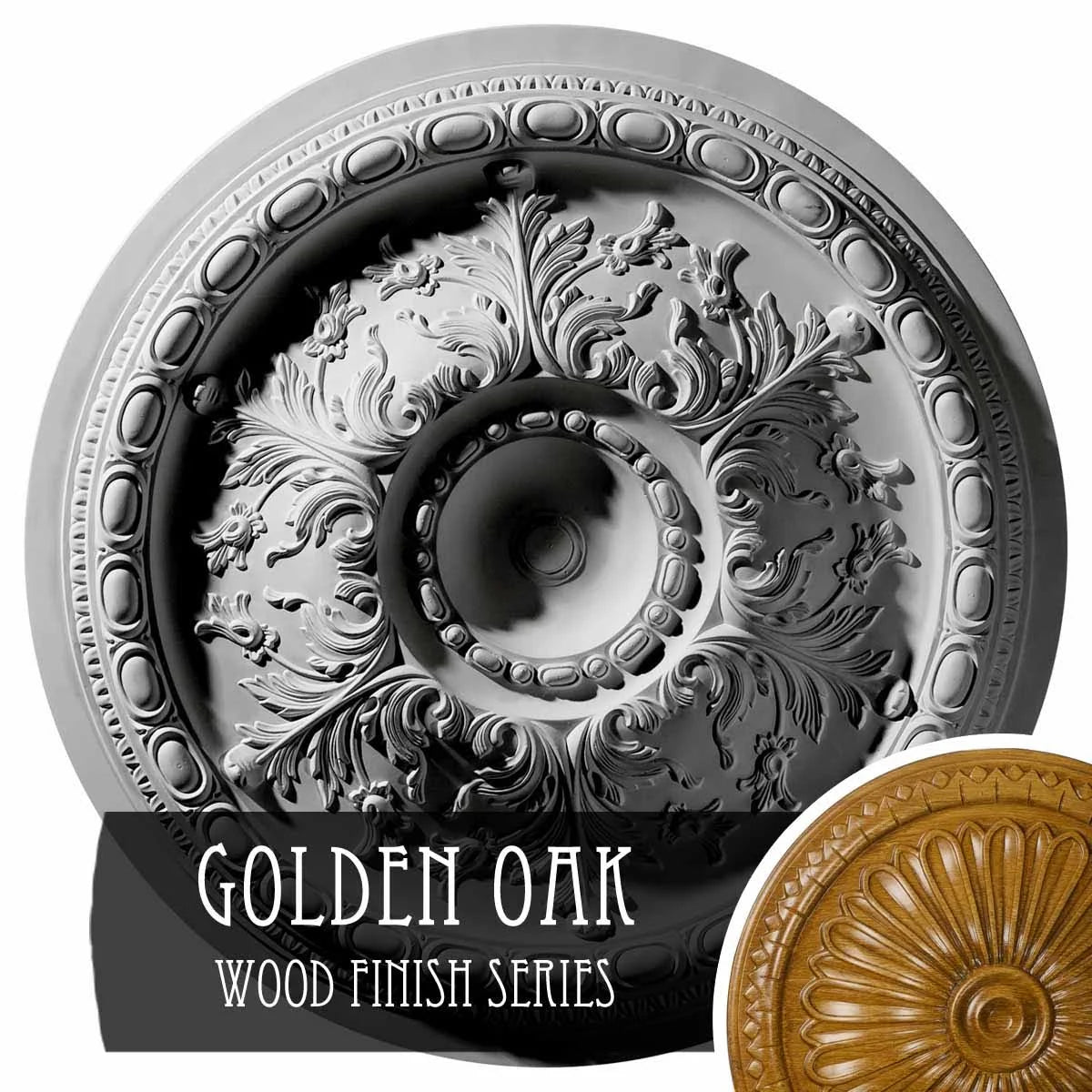 28x22OD x 2 3/4x22P Hand-Painted Golden Oak Ceiling Medallion E4486