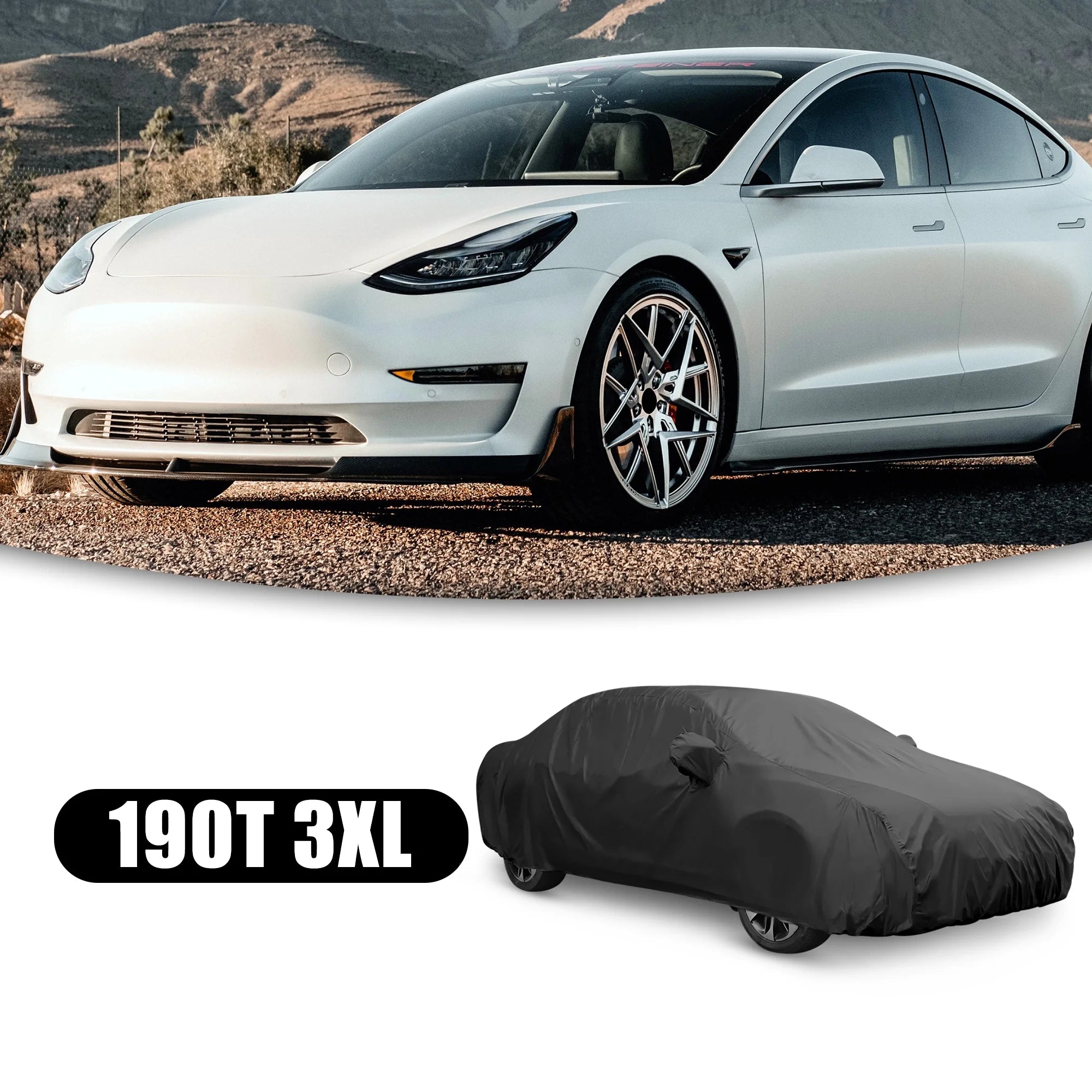 Black Polyester Car Cover 3XL N39912