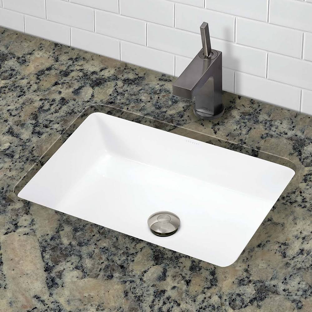 Rectangular Undermount Bathroom Sink White U20134