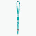 Teal Polyester Lanyard with Buckle Release and Bulldog Clip U797641