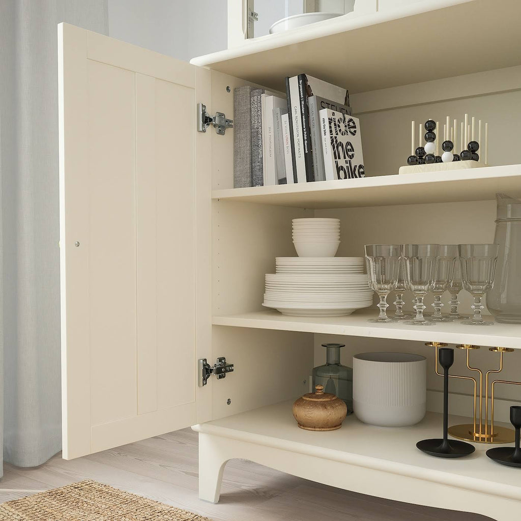Light Beige Cabinet with Glass Doors G651895
