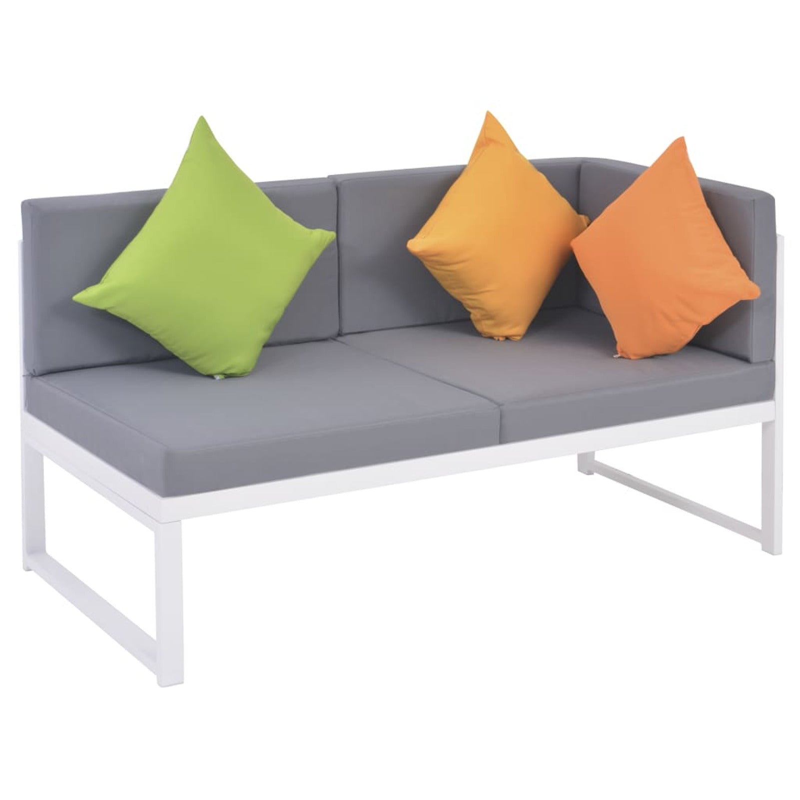 4 Piece Outdoor Conversation Sectional Sofa Set with Coffee Table Aluminum Frame Patio Lounge Set X653364