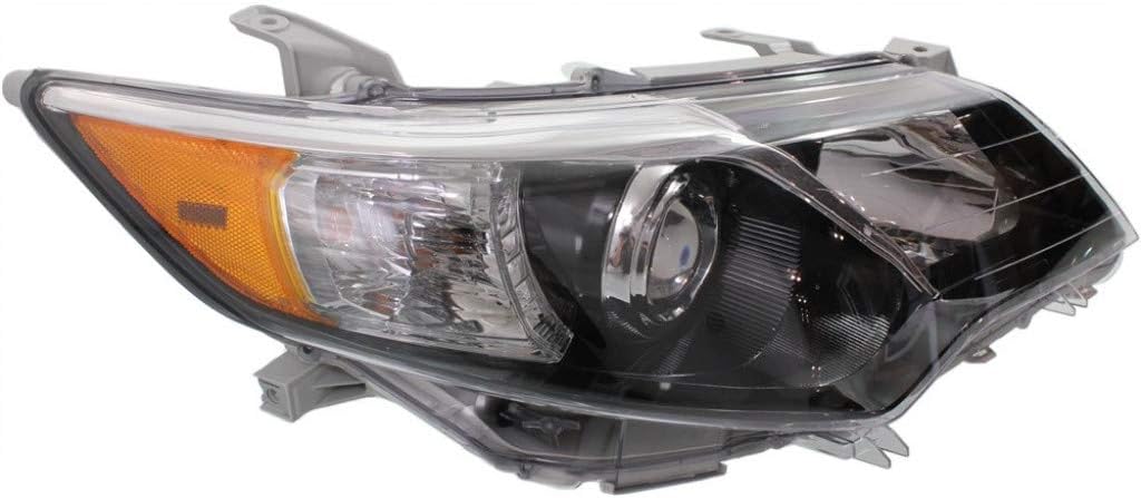 Passenger Side Halogen Headlight Assembly for Toyota Camry 2012 2013 2014 SE/Sport Model C80124