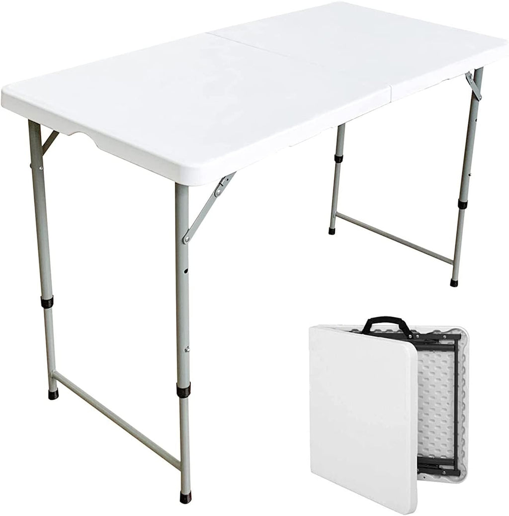 White 8ft Folding Plastic Dining Table with Handle N4239