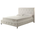 White Full Size Leatherette Bed with Crystal Tufted Headboard B42072