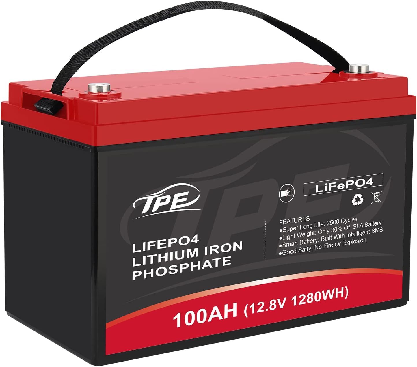 12V 100AH Deep Cycle Lithium Iron Phosphate Battery with Built-in BMS P35909