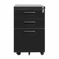 Black Metal 3-Drawer Mobile Filing Cabinet C954099