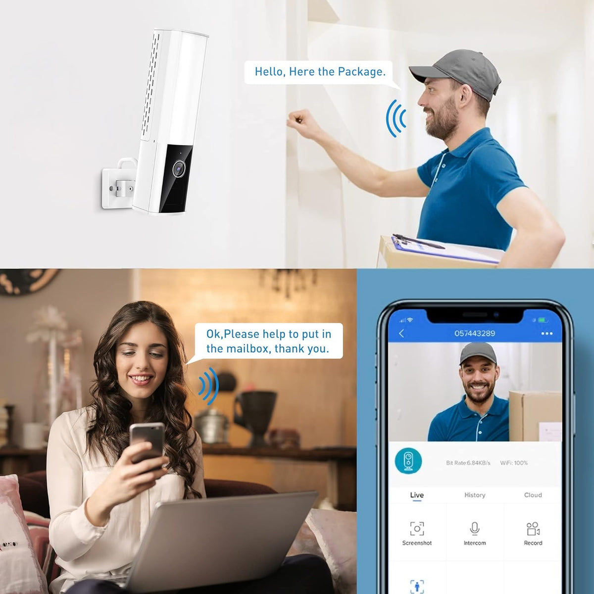 Wireless Security Camera Outdoor with Floodlight, IP66 Waterproof I182