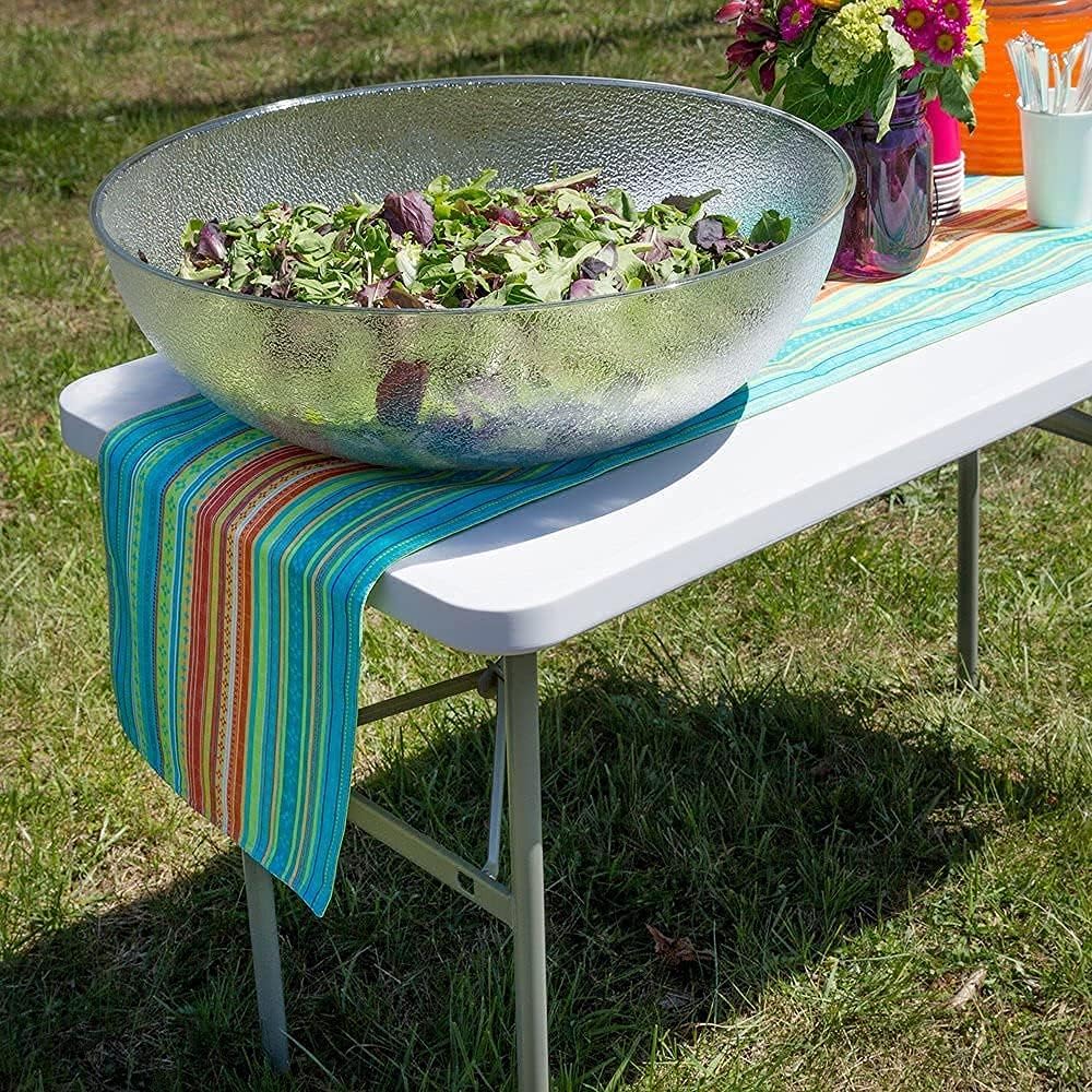 White 8ft Folding Plastic Dining Table with Handle N4239