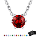 925 Sterling Silver Round Birthstone Necklace C9994