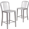 2 Pack Silver Metal Counter Height Stool X501479
