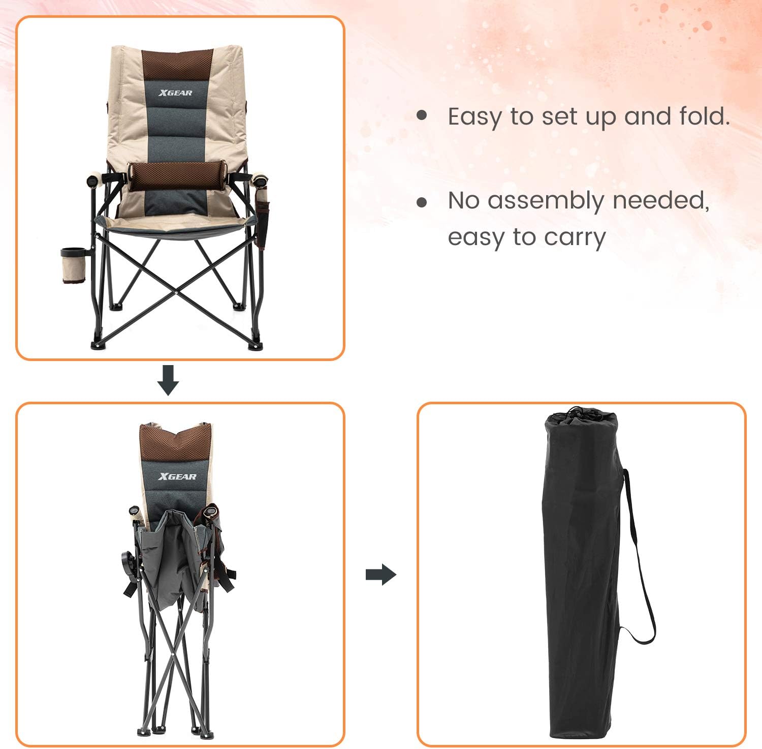 Padded Folding Camping Chair Q5902