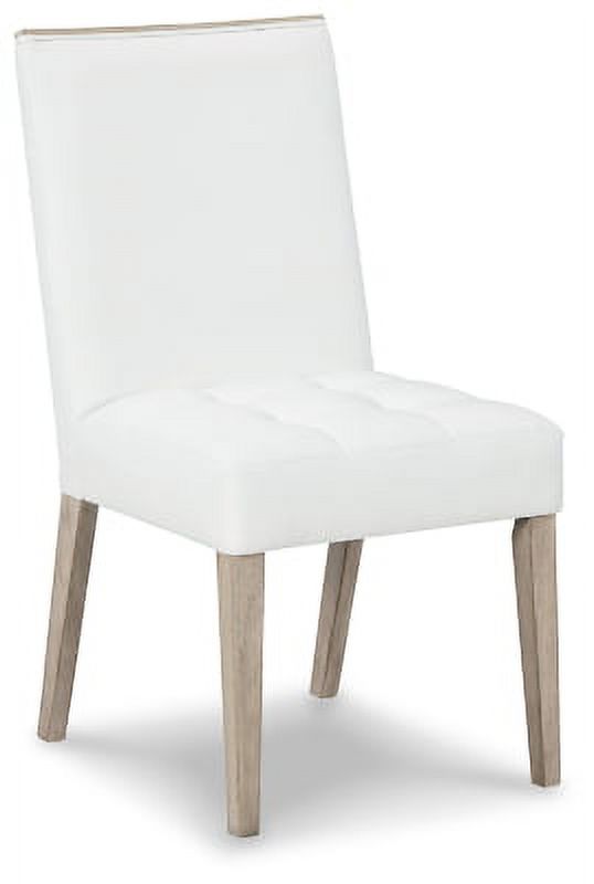 White & Beige Upholstered Side Chair, 2 Count N222820