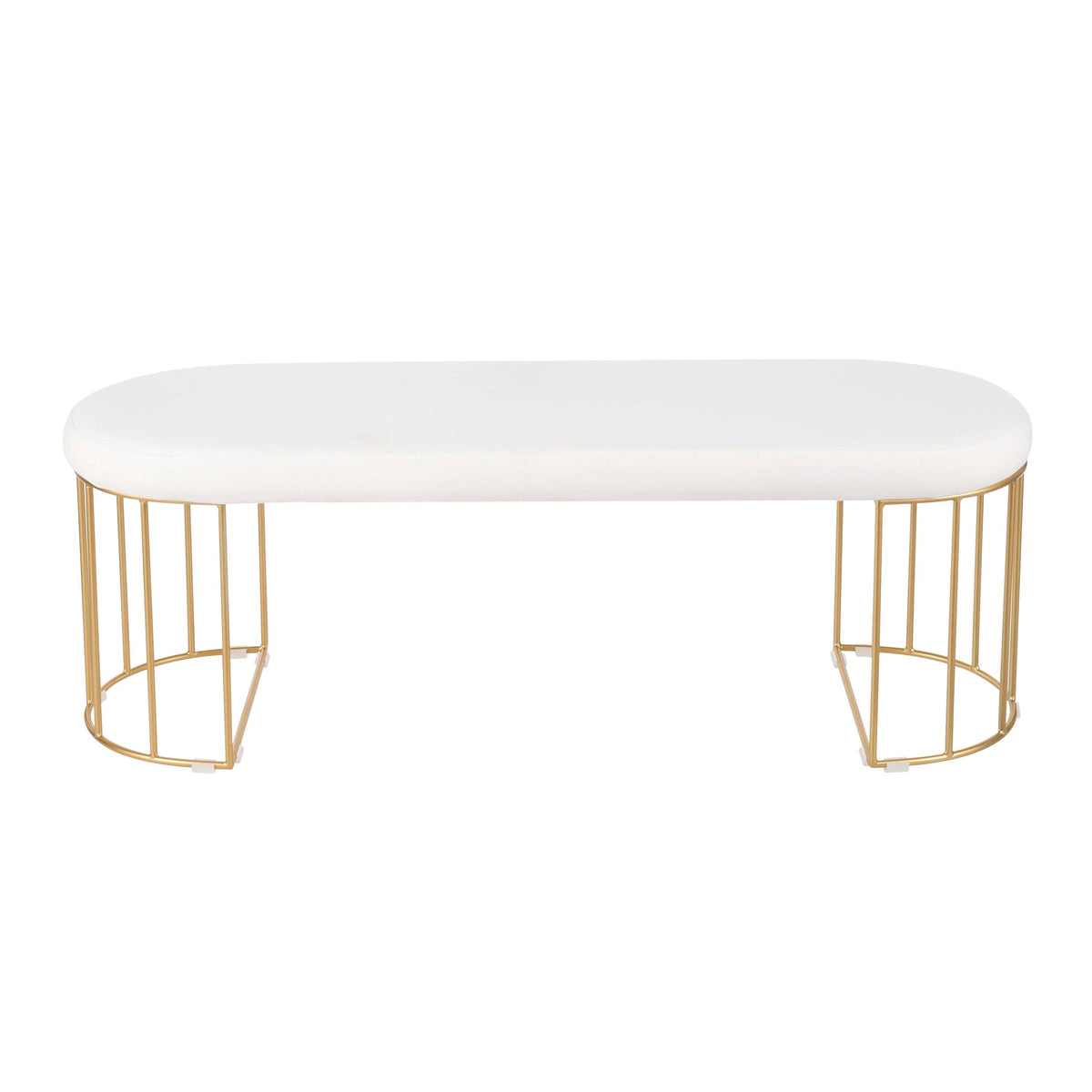Gold and Green Velvet Dining Bench Z8568