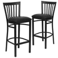 Black Metal Restaurant Barstool with Vinyl Seat Z3492