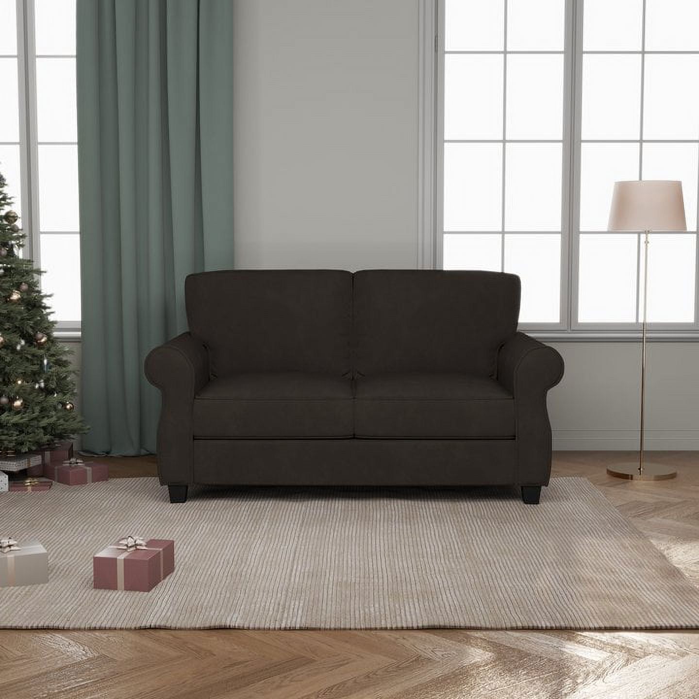 Brown Loveseat Sofa Q425