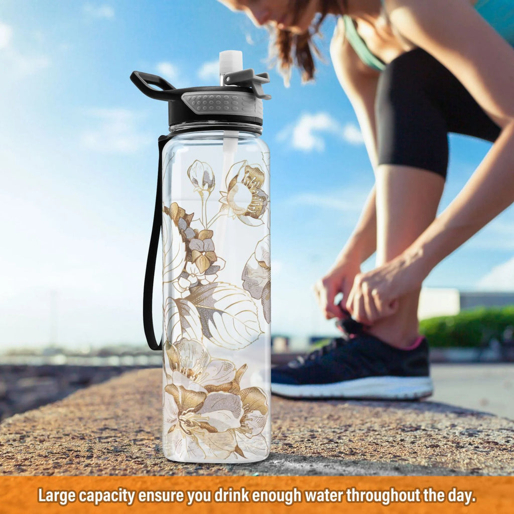 32oz Clear Tritan Water Bottle with Straw O918