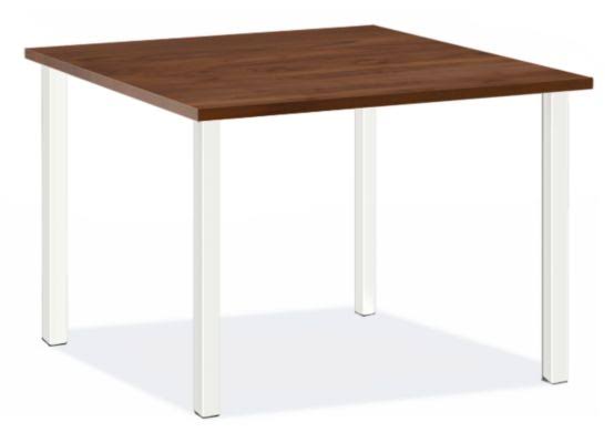 Walnut Top Square Table with White Base Y521315