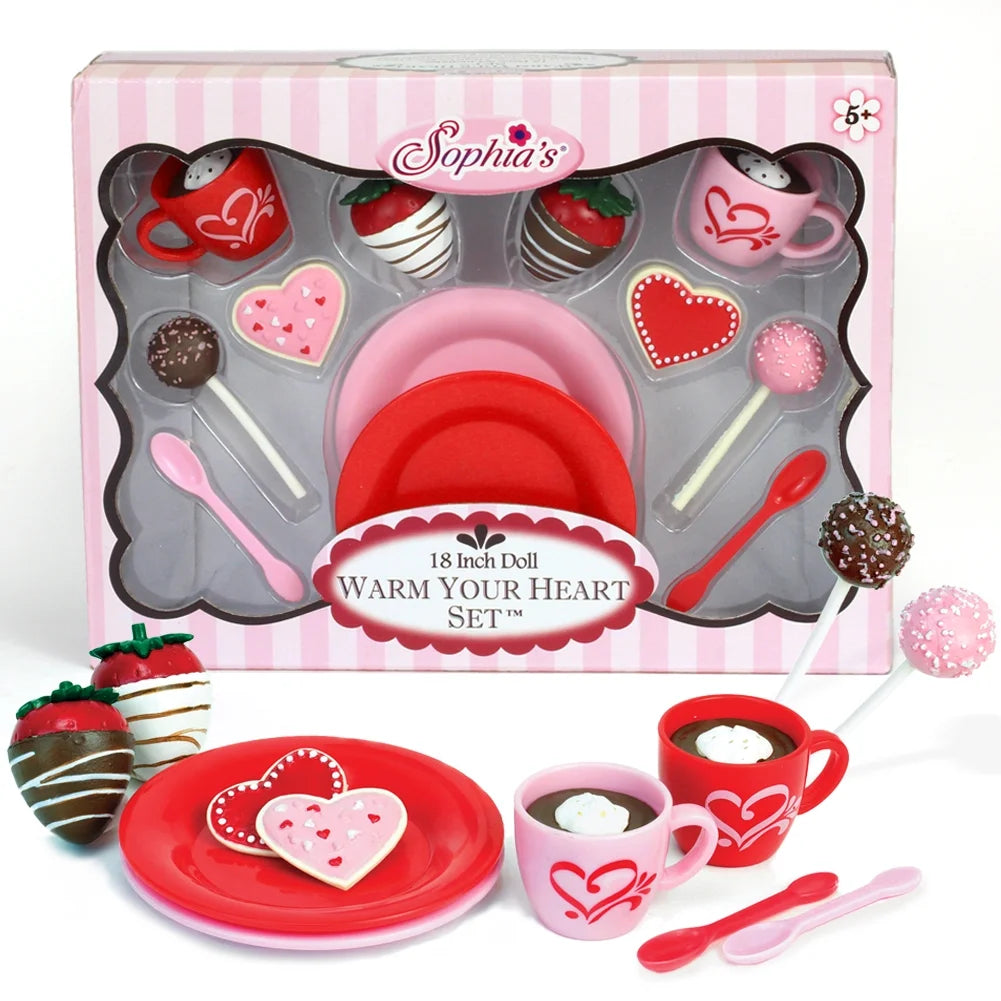 Red/Pink Dessert Set for 18 Inch Dolls U406