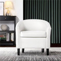 White Fabric Barrel Chair K988