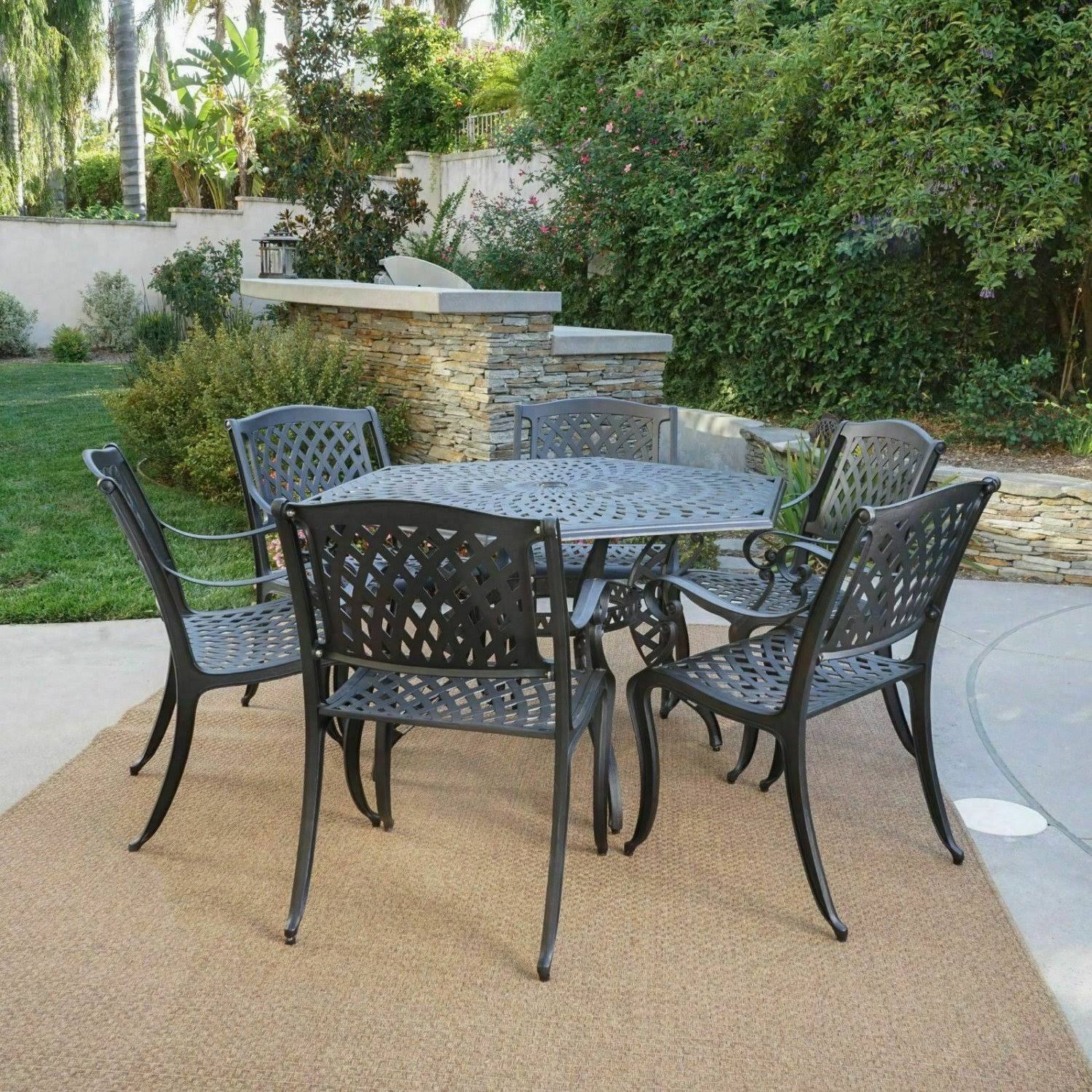 Black Sand Cast Aluminum Hexagon Table T704560