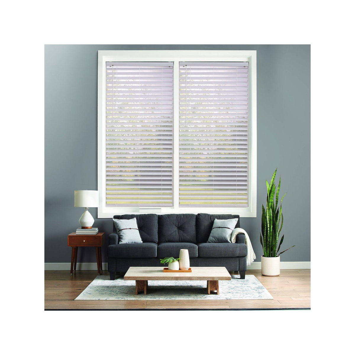 White Cordless Venetian Vinyl Blinds Y297