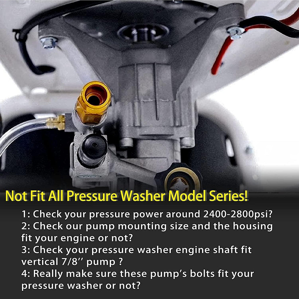 Vertical Pressure Washer Pump, 7/8'' Shaft, 2400-2800PSI F174