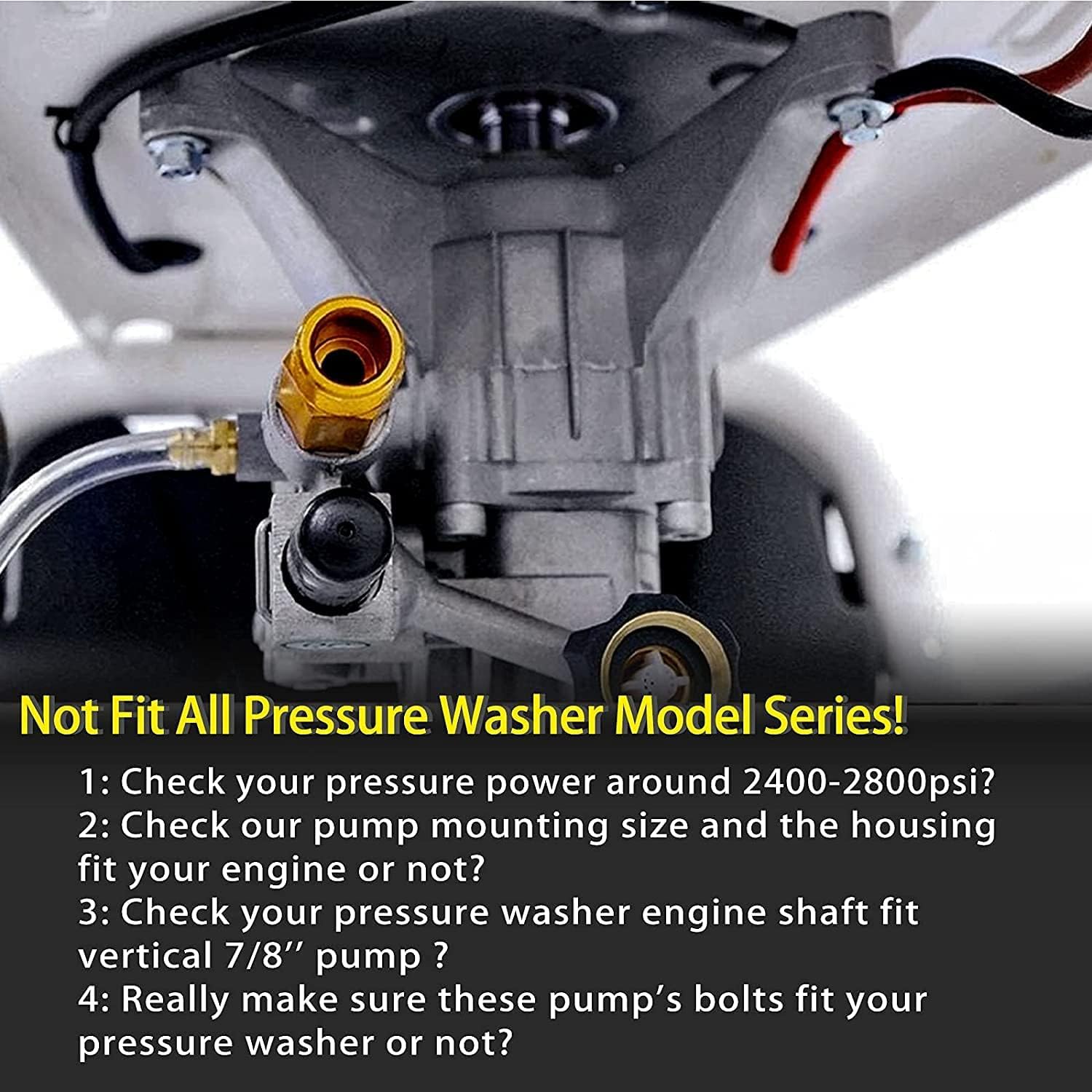 Vertical Pressure Washer Pump, 7/8'' Shaft, 2400-2800PSI F174