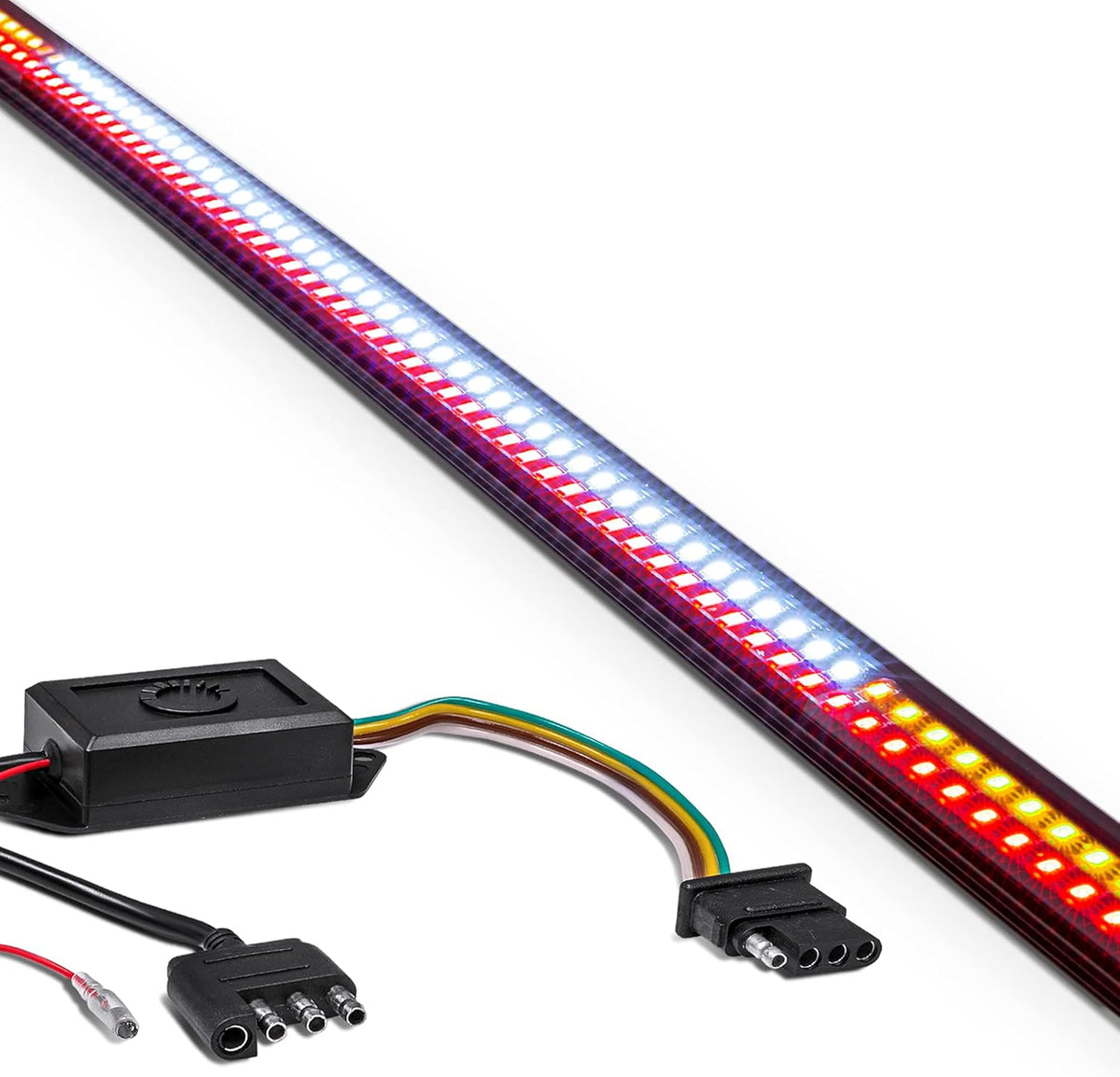 49 LED Tailgate Light Bar for Trucks, Rigid Aluminium Frame, Amber Sequential Turn Signal, IP66 Waterproof, Pack of 2 K6915