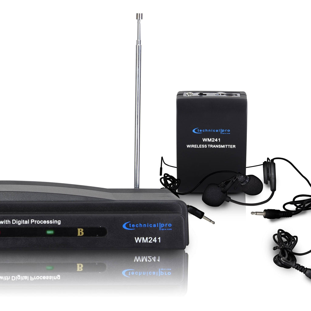 Dual Wireless Microphone System VHF High Band Microphone Set, 2 Mics, 2 Lapel Mic, Black S56622