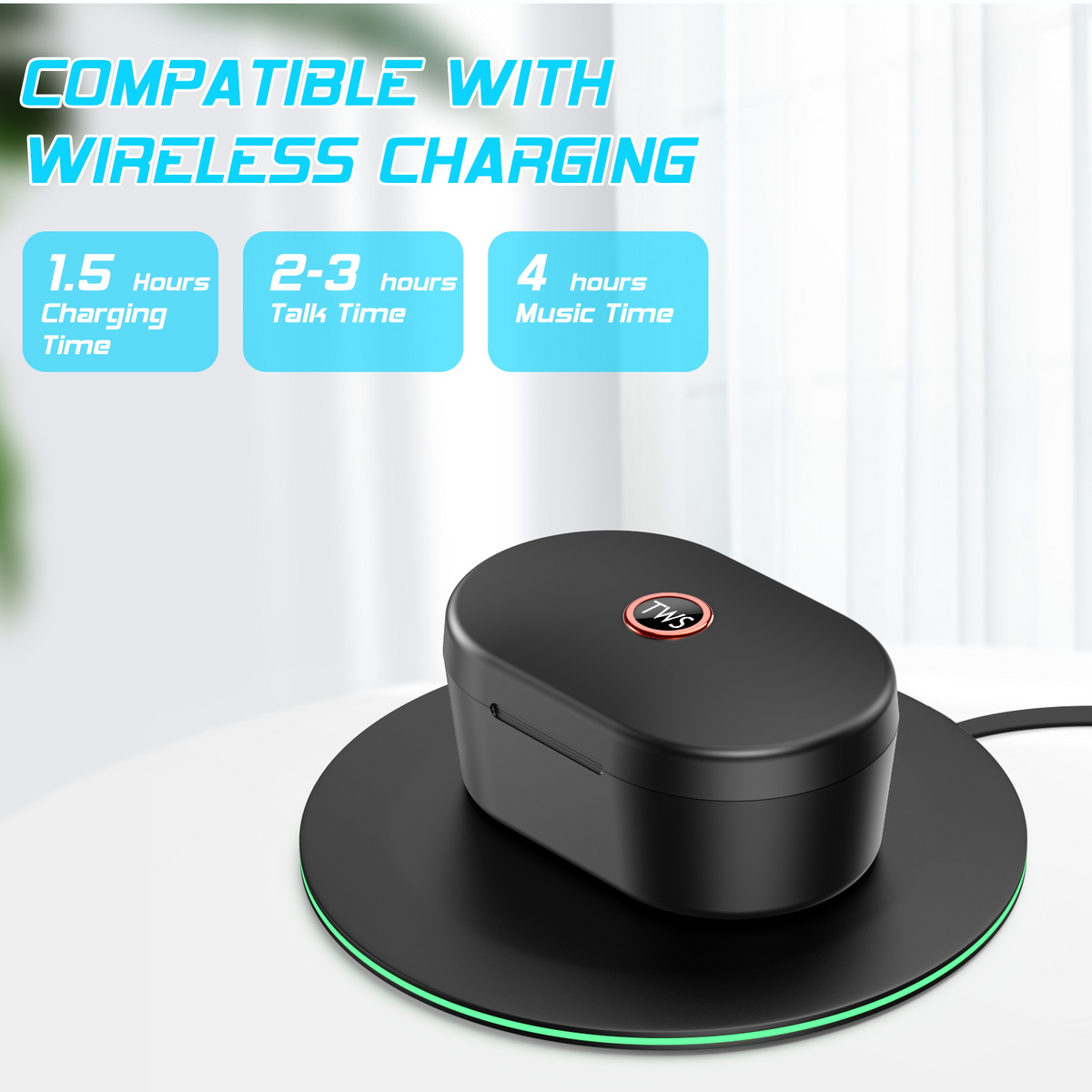 Wireless Earbuds with Charging Case and Built-in Mic O454579