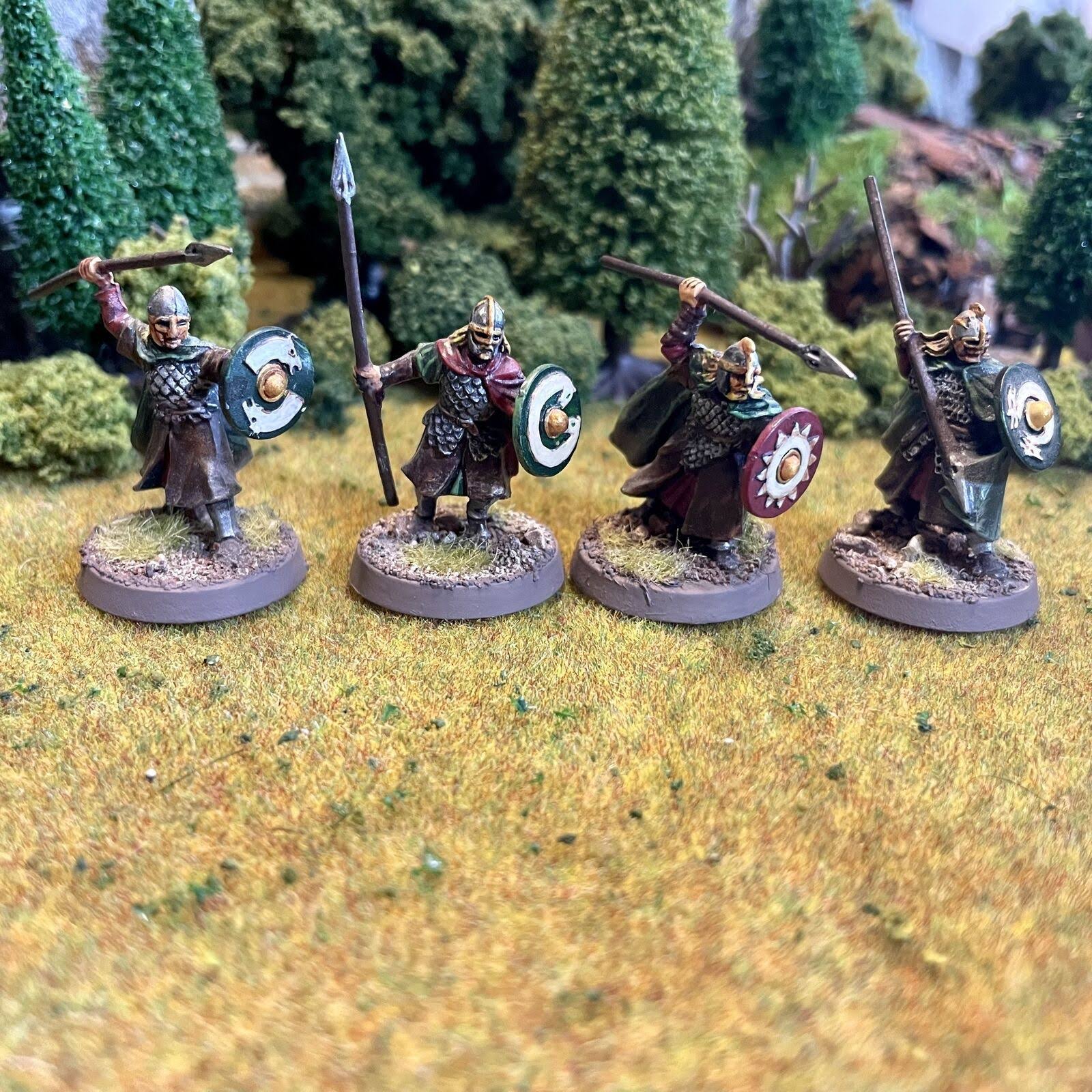 12x Hand-Painted Plastic Militia Fighter Miniature R74911