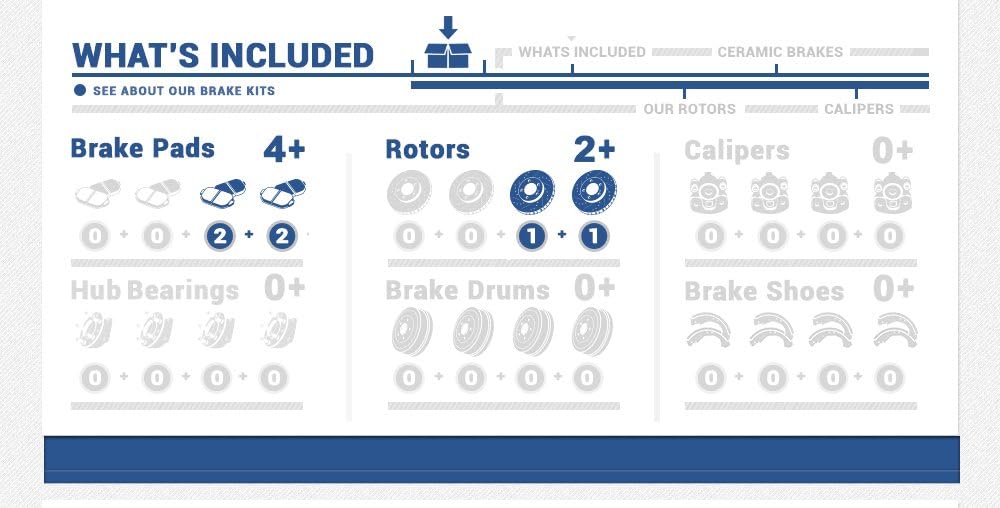 REAR Rotors + Ceramic Brake Pads + Clips U720872