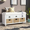 White Cabinet Storage Bench Z42915