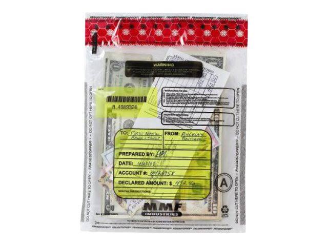 Clear Plastic Tamper-Evident Deposit Bags, 9 x 12, 100 Bags/Box T8225
