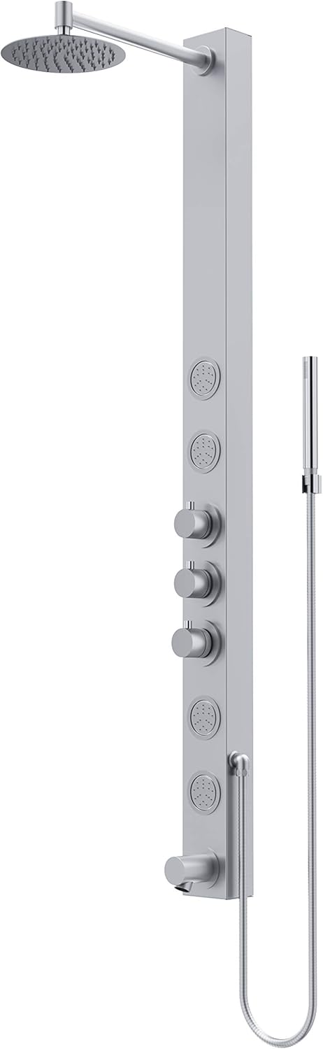 Matte Black Full-Body Shower System with Rain Shower, Hand Shower, and Tub Filler H23407