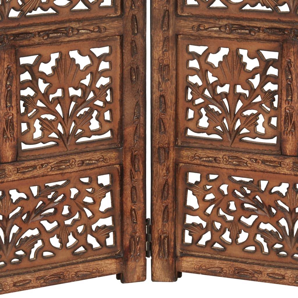Hand Carved 4-Panel Room Divider Solid Mango Wood S494
