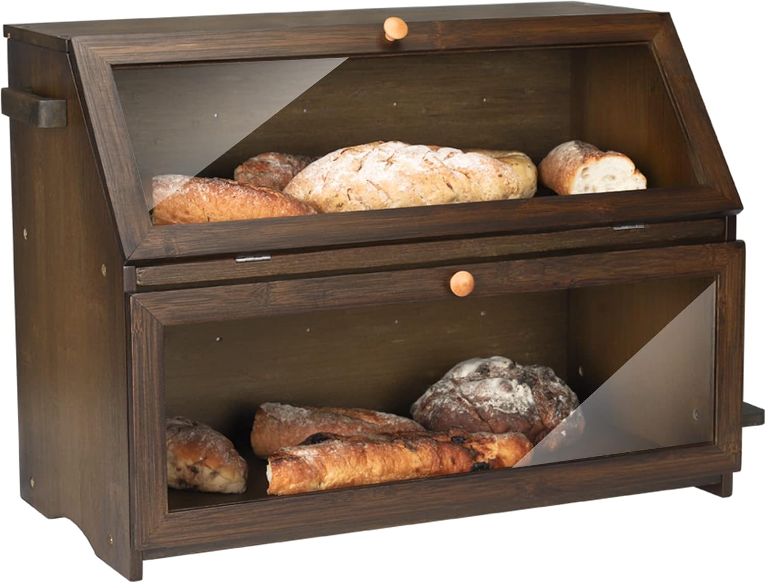Double Extra Large Bamboo Bread Box with Cutting Board M301