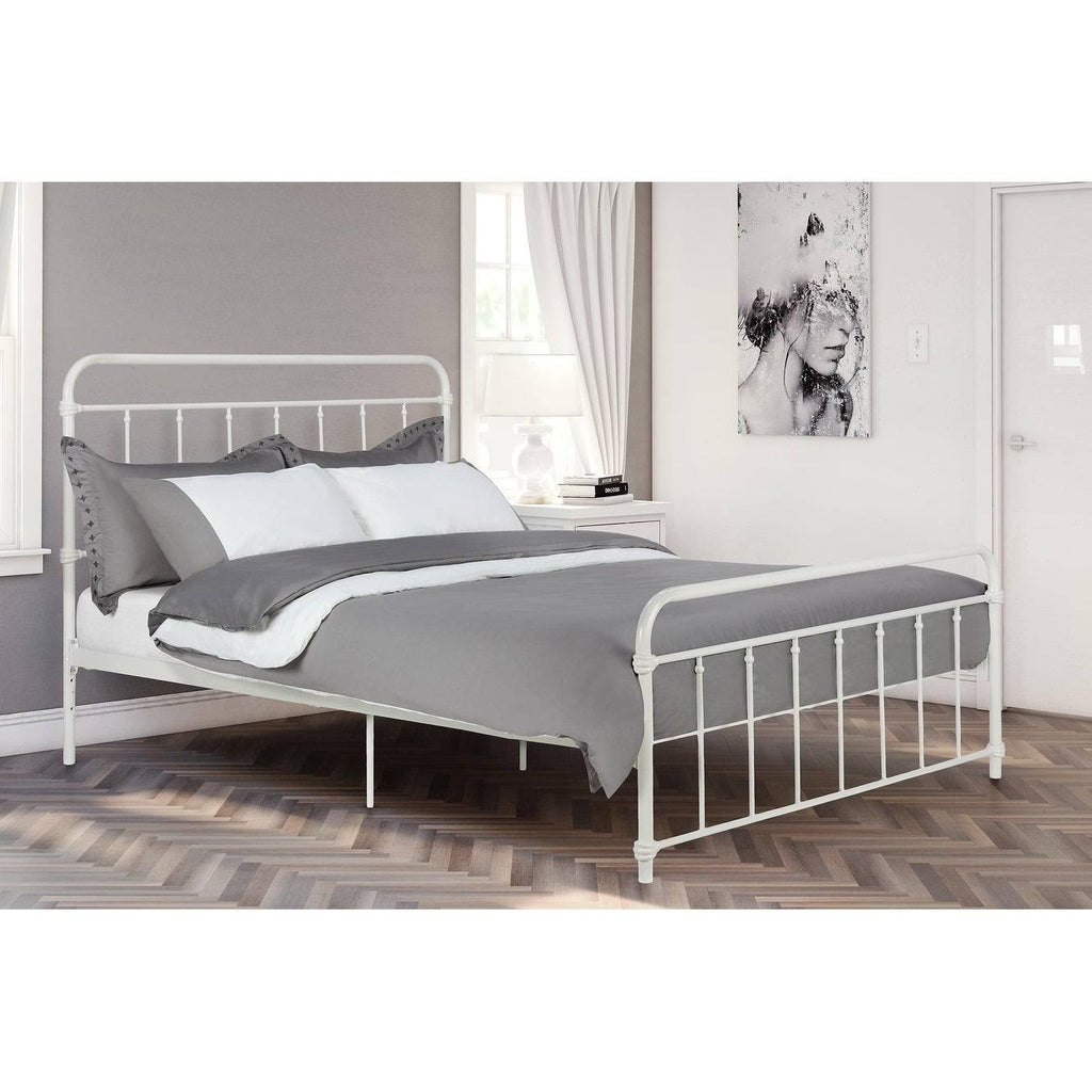 White Queen Metal Bed V4312