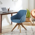 Blue Fabric Swivel Armchair Z154