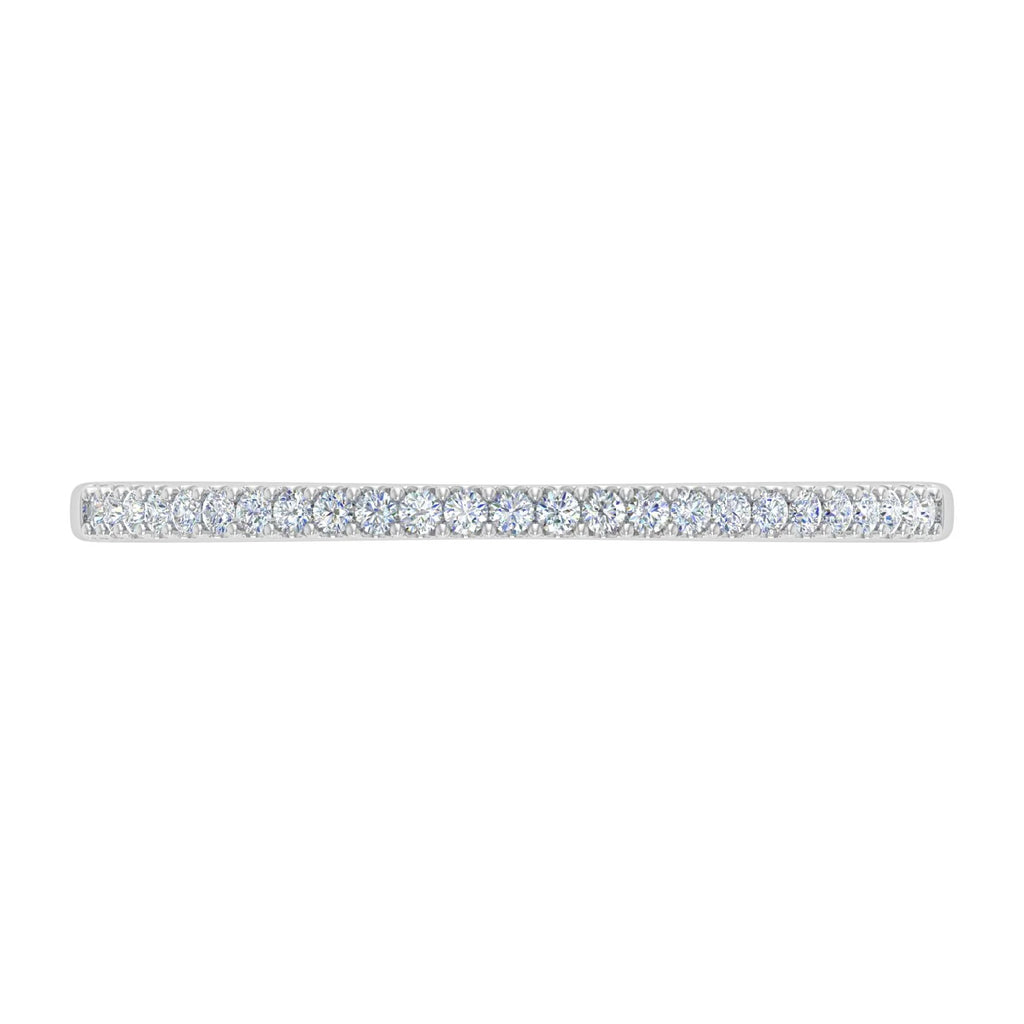 10K White Gold Diamond Stackable Ring W321