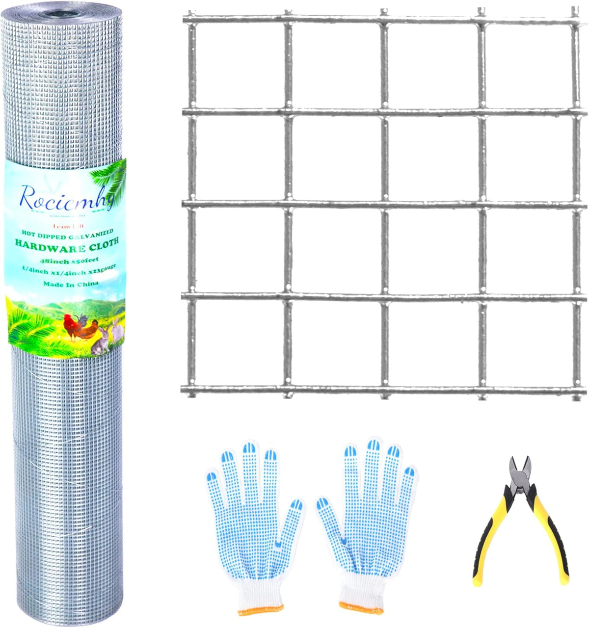 48x50 1/4 Inch 23Ga Galvanized Welded Wire Mesh Roll A322