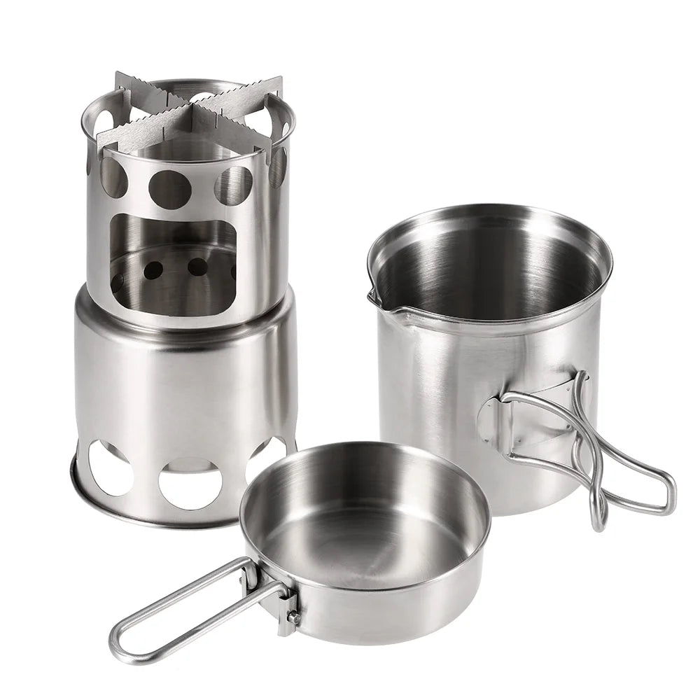 Portable Wood Burning Stove and Cooking Pot Set C26314