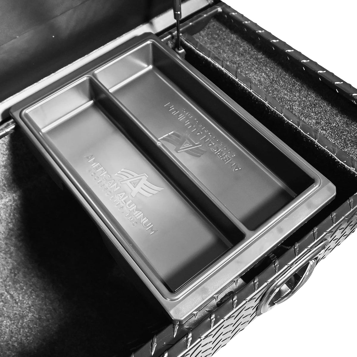 60 Inch Low Profile Crossover Tool Box With Rail, Polished Aluminum, with Sliding Tool Tray Organizer C641619