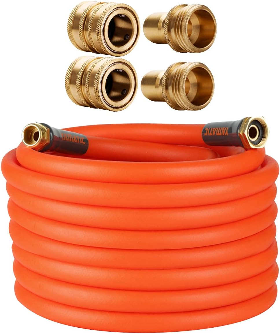 5/8 in x 50 ft Ultra Flexible Water Hose with 2 Set Quick Connect, Heavy Duty, 600 PSI B194882