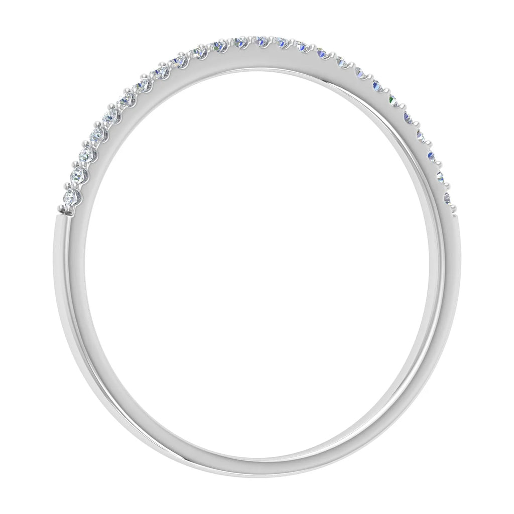 10K White Gold Diamond Stackable Ring W321