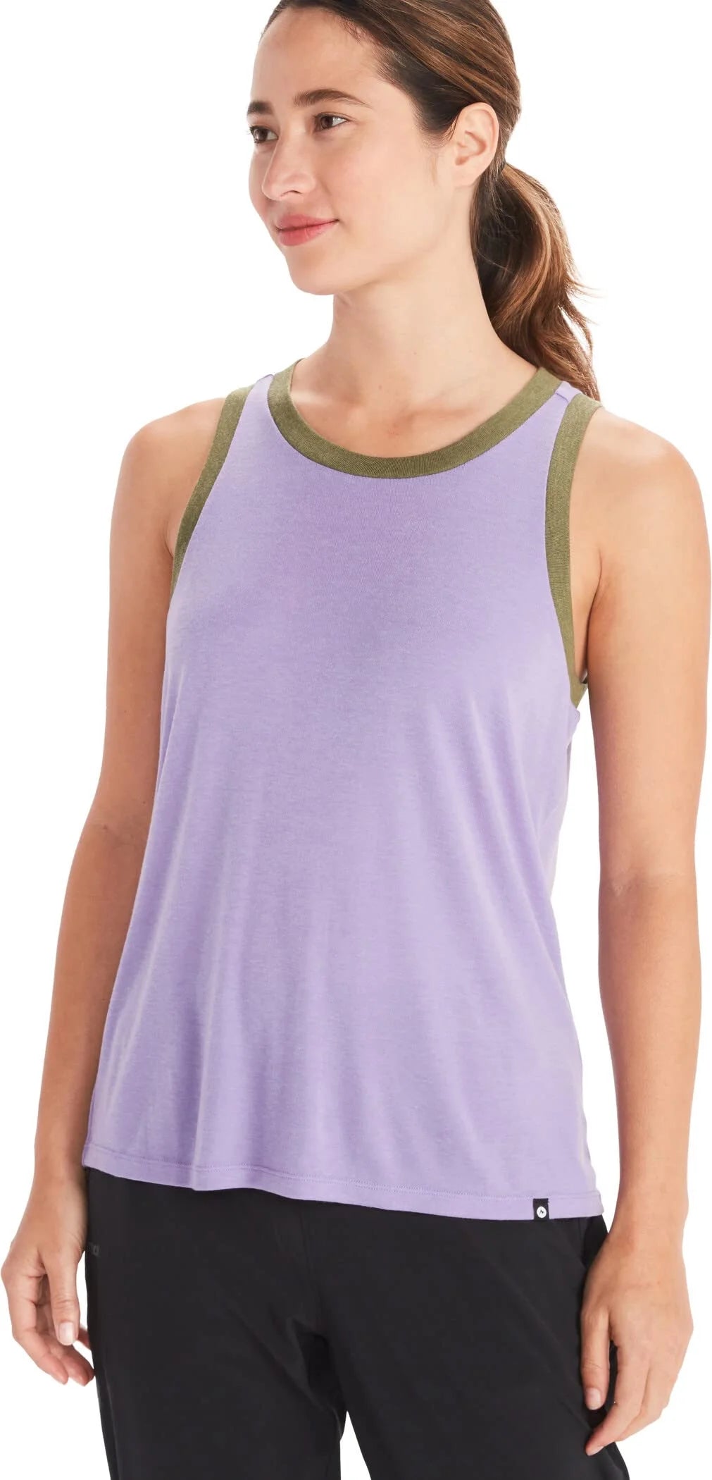Purple Color Block Sleeveless Scoop Neck Tank Top V63198