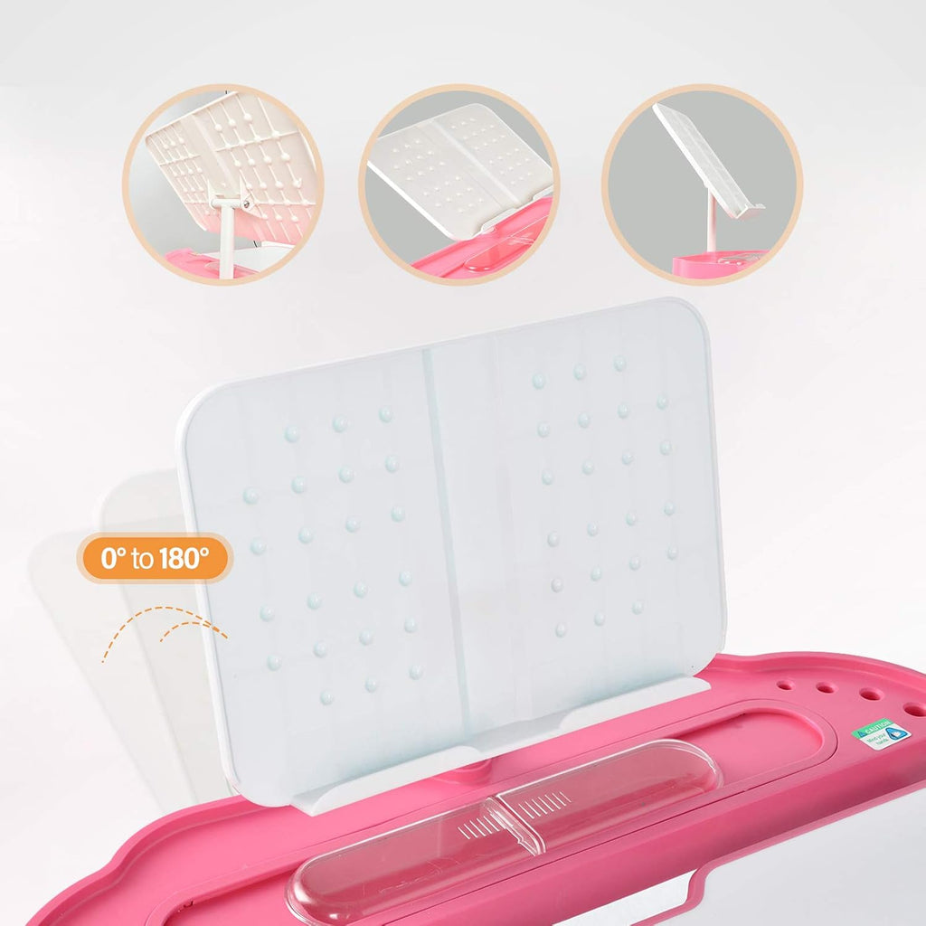 Pink Height Adjustable Kids Desk and Chair Set P26948