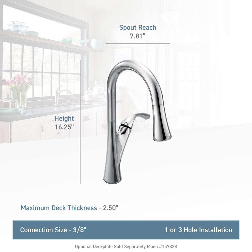 Spot Resist Stainless High Arc Pulldown Kitchen Faucet B2343